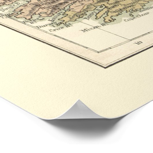 Vintage Karte Irlands 1862 Poster (Ecke)