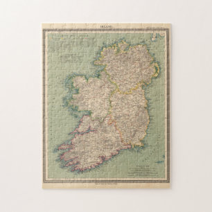 Vintage Karte Irlands (1888) Puzzle
