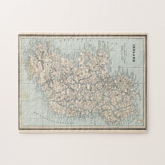 Vintage Karte Irlands (1893) Puzzle (Horizontal)