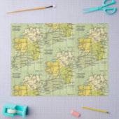 Vintage Karte Irlands Circa 1603-1714 Decoupage Seidenpapier (Basteln)