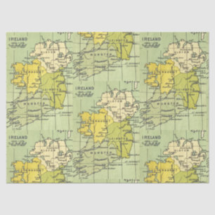 Vintage Karte Irlands Circa 1603-1714 Decoupage Seidenpapier