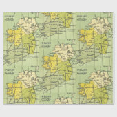Vintage Karte Irlands Circa 1603-1714 Kunsthandwer Geschenkpapier (Flach)