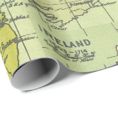 Vintage Karte Irlands Circa 1603-1714 Kunsthandwer Geschenkpapier (Rolleneckpunkt)