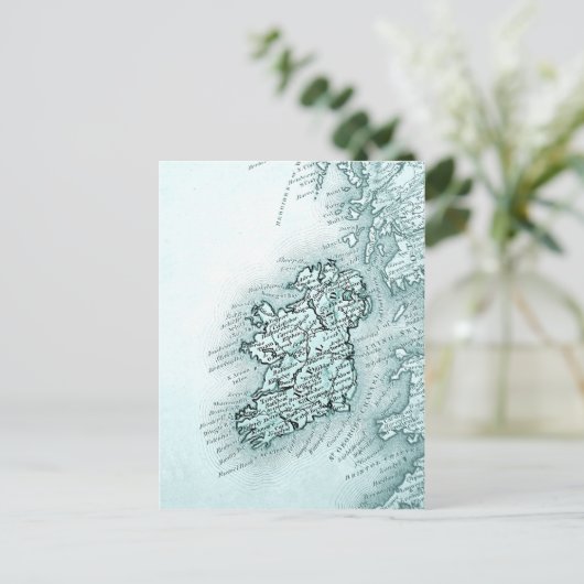 Vintage Karte Irlands, grün (Stehend Vorderseite)