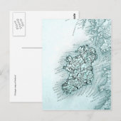 Vintage Karte Irlands, grün (Vorne/Hinten)