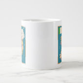 Vintage Karte Irlands Jumbo-Tasse (Vorderseite)