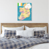 Vintage Karte Irlands Leinwanddruck (Insitu (Schlafzimmer))