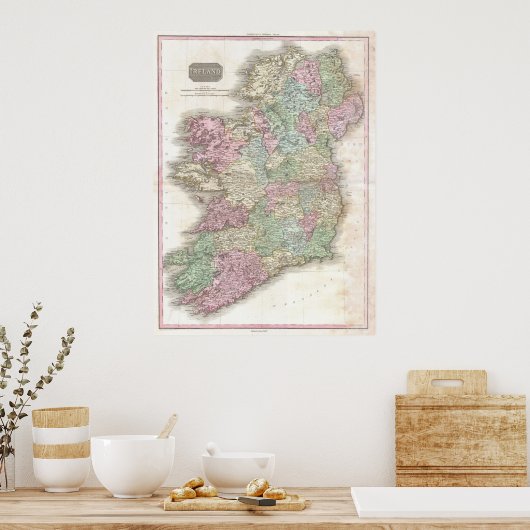 Vintage Karte Irlands Poster (Küche)