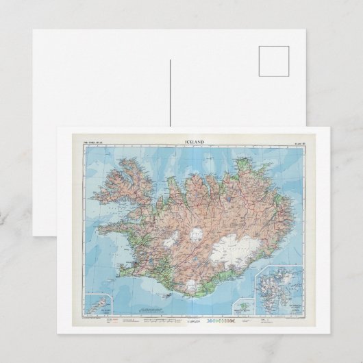 Vintage Karte Islands (Vorne/Hinten)