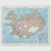Vintage Karte Islands Geschenkpapier (Flach)