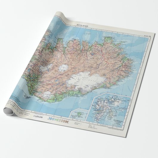 Vintage Karte Islands Geschenkpapier (Ungerollt)