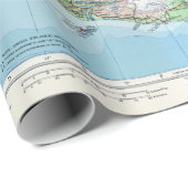 Vintage Karte Islands Geschenkpapier (Rolleneckpunkt)