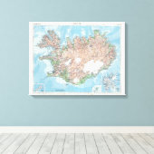 Vintage Karte Islands Leinwanddruck (Insitu (Holzboden))