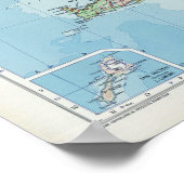 Vintage Karte Islands Poster (Ecke)