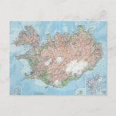 Vintage Karte Islands Postkarte (Vorderseite)