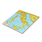 Vintage Karte Italien Fliese (Seite)