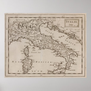 Vintage Karte Italiens (1681) Poster