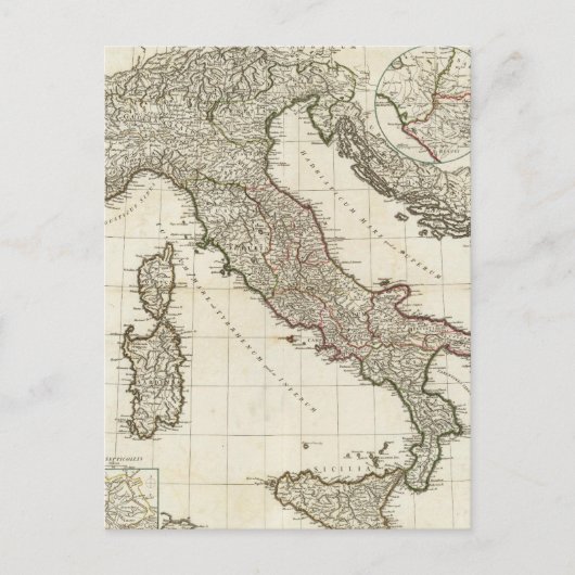 Vintage Karte Italiens (1764) (Vorderseite)