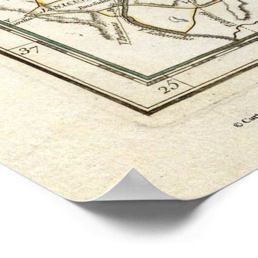 Vintage Karte Italiens (1764) Poster (Ecke)