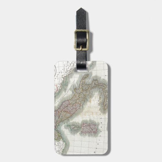 Vintage Karte Italiens Gepäckanhänger (Vorderseite vertikal)