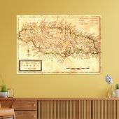 Vintage Karte Jamaikas (1771) Leinwanddruck (Insitu (Wohnzimmer))