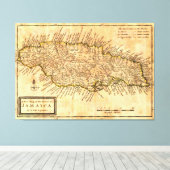 Vintage Karte Jamaikas (1771) Leinwanddruck (Insitu (Holzboden))
