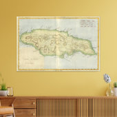 Vintage Karte Jamaikas (1780) Leinwanddruck (Insitu (Wohnzimmer))