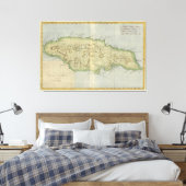 Vintage Karte Jamaikas (1780) Leinwanddruck (Insitu (Schlafzimmer))