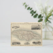 Vintage Karte Jamaikas (1851) (Stehend Vorderseite)