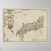 Vintage Karte Japans (1665)