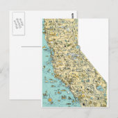 Vintage Karte Kaliforniens (Vorne/Hinten)