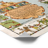 Vintage Karte Kaliforniens Poster (Ecke)