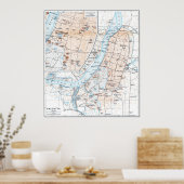 Vintage Karte Kalkutta Indien (1914) Poster (Küche)