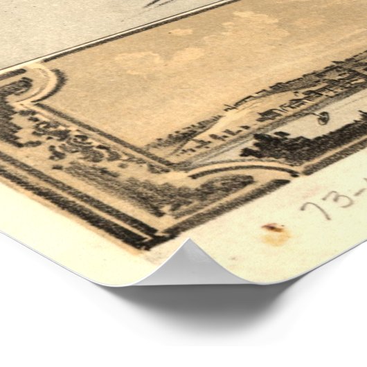 Vintage Karte Kansas City (1869) Poster (Ecke)