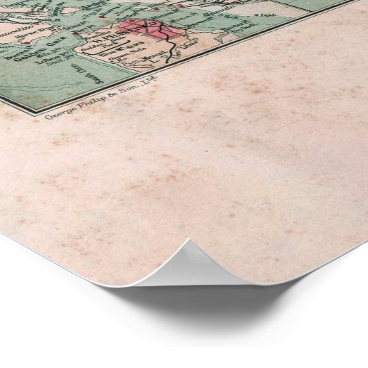 Vintage Karte Karibik & Mittelamerika (1905) Poster (Ecke)