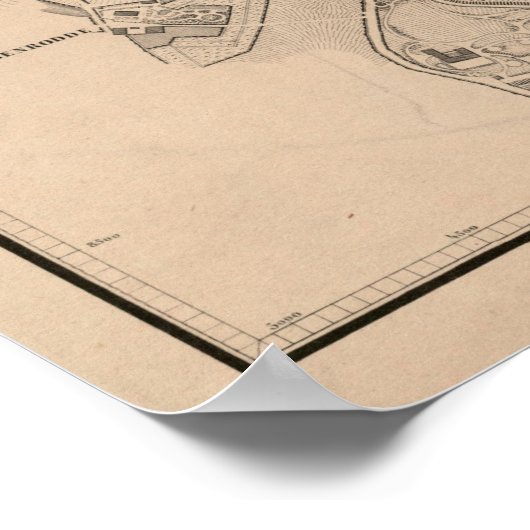 Vintage Karte Kiels (1853) Poster (Ecke)