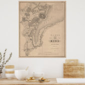 Vintage Karte Kiels (1853) Poster (Küche)