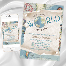 Vintage Karte Kinderdusche Einladungen