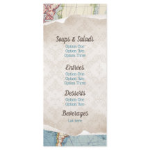 Vintage Karte Kinderduschmenüs