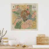 Vintage Karte Krakau Polen (1916) Poster (Küche)