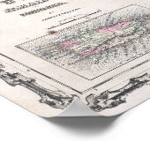 Vintage Karte Kubas (1861) Poster (Ecke)