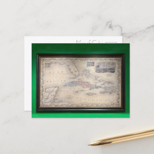 Vintage Karte Kubas Postkarte