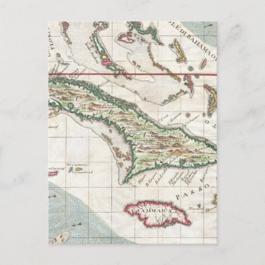 Vintage Karte Kubas und Jamaikas (1763) (Vorderseite)