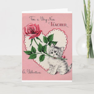 Vintage Karte Lehrervalentines Tages