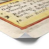 Vintage Karte Leiden Niederlande (1638) Poster (Ecke)