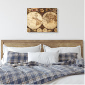 Vintage Karte Leinwanddruck (Insitu (Schlafzimmer))