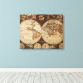 Vintage Karte Leinwanddruck (Insitu (Holzboden))