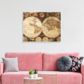 Vintage Karte Leinwanddruck (Insitu (Wohnzimmer))