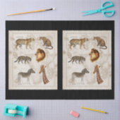 Vintage Karte Leopard Giraffe Africa Decoupage Seidenpapier (Basteln)