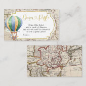 Vintage Karte Luftballon Babydusche Windelwanne Ra (Vorne/Hinten)